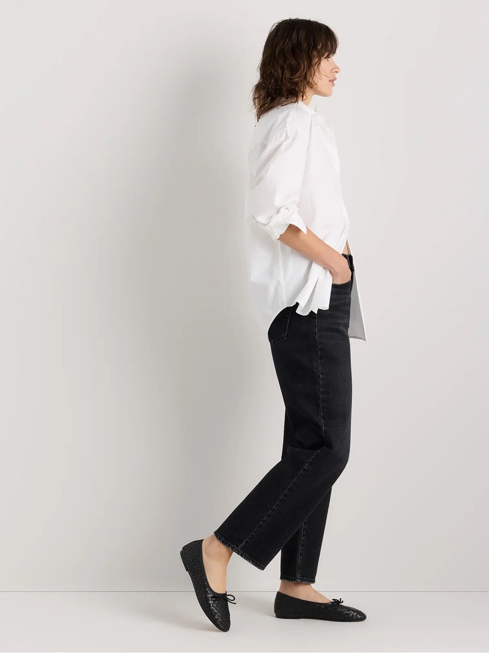 Quince Bella Rigid Straight Jeans in Graphite Black - Picture 6 of 12
